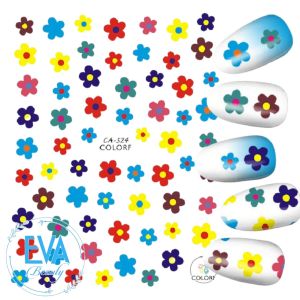 Sticker Dán Móng Tay 3D Dạng Decal Dán Móng Chống Nước Hoạ Tiết Bông Hoa Nhỏ Đầy Màu Săc CA524