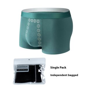 YAZHINIAO กางเกงบ็อกเซอร์ความสะดวกสบายของผู้ชายที่มีจุดนวดระบายอากาศได้ดีและป้องกันแบคทีเรียเอวขนาดกลางนมผ้าไหมนุ่ม