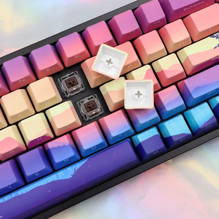 Bbdbf Purple Environment Keycaps Oem Profile Side Print Keycap Pbt 5 