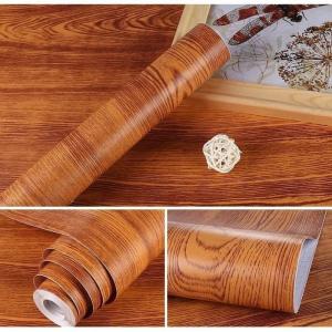 GROSIR Wallpaper Dinding Murah Berkualitas | Serat Kayu Coklat Muda PREMIUM  Termurah Sticker Dinding