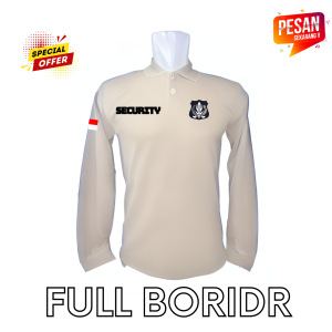 KAOS KERAH SECURITY LOGO PUTIH BORDIR LENGAN PANJANG BANYAK PILIHAN WARNA BKS