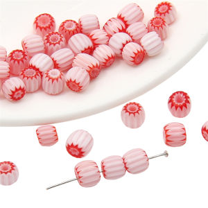 6Mm 10Pcs/Túi ly thủy tinh thủ công Hoa Nepal Bí Ngô Hạt Cho Tự Làm Vòng Cổ Vòng tay bông tai trang sức Làm