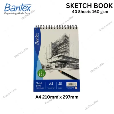 BANTEX SKETCHBOOK SPIRAL 160GSM 40LEMBAR A3 / A4 / A5 - BUKU SKETSA