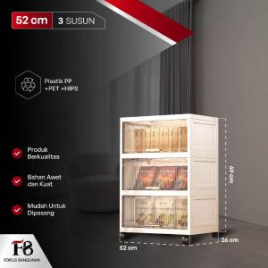 Lemari Kabinet Plastik Susun Besar Serbaguna Ada Roda 4203 6203