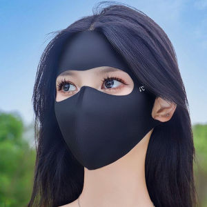 Summer Ice Silk Sun Protection Mask UPF50+ Full Face Anti-UV Neck Scarf Neck Protection Dustproof Sunshade Face Mask
