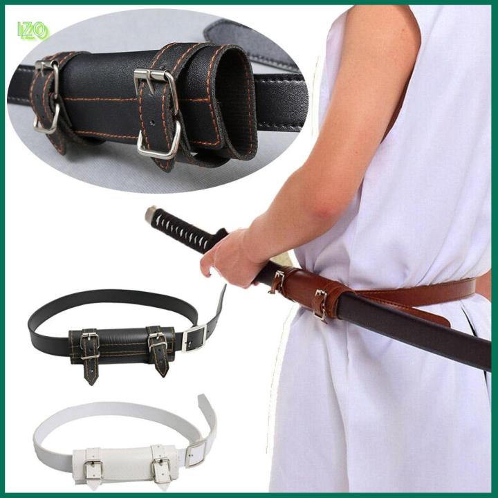 Sleeve Cosplay Scabbard Holder Sword Waist Belt Leather Katana