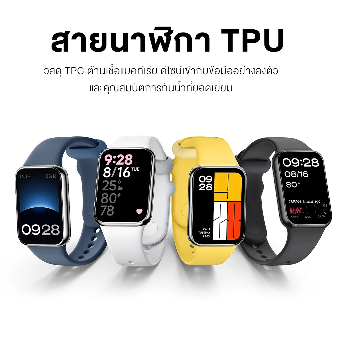 Xiaomi Mi Band 8 Pro จอแสดงผล 1.74" AMOLED 60Hz การจัดการสุขภาพหลายมิต Smart Band 8 Pro รับประกันศูนย์ไทย 1 ปี