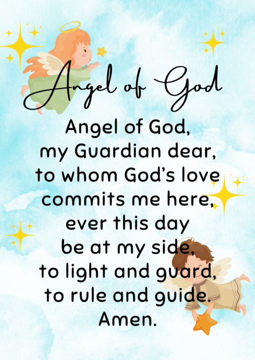 Angel of God Kid's Prayer Laminated Chart | Lazada PH