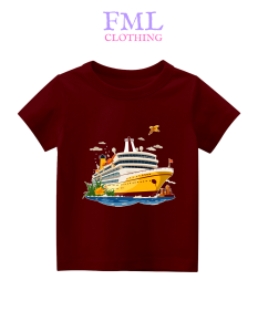 Kaos Anak-Anak Gambar Kapal Pesiar (usia 2-10 Tahun) Katun PE