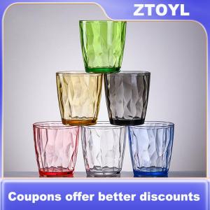 【ZTOYL】 Acrylic Drinking Glasses Shatterproof Water Tumblers Unbreakable Reusable Beer Champagne Cup Dishwasher Safe For Party