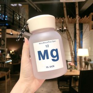 【Cute】600ml Frosted Mug Cups Portable Large Capacity Student Water Bottles with Drawstring High Temperature Plastic Casual Cup Outdoor Sports Bottle