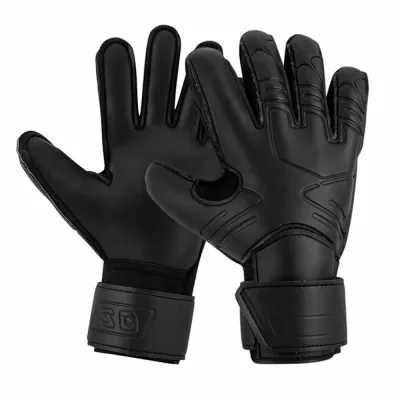 BLACKON Chống mài mòn Găng tay thủ môn Đen Bảo vệ ngón tay Găng tay thủ môn bóng đá Găng tay thể thao Bảo vệ tay lái Găng tay bóng đá cao su Người lớn/Thanh Niên/trẻ em
