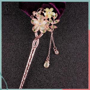 ส่วนลด 10 บาท สำหรับการซื้อ 1 ชิ้น แมวตาหินผม PIN คู่ดอกไม้ rhinestone ผมติดคลิปผม