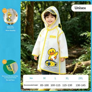 TUmama Áo mưa trẻ em hoạt hình dễ thương với mui xe và tấm che trong suốt không thấm nước cho trường học và các hoạt động ngoài trời