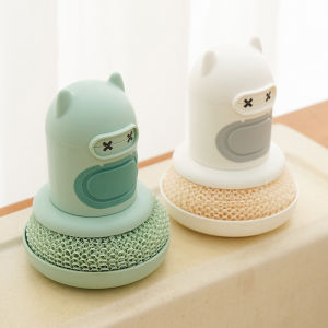QIHUISHI Dễ Thương bếp hoạt hình Scrubber Với Tự Động bình đựng dung dịch Cho Dễ Dàng Nồi Và Pan Làm Sạch