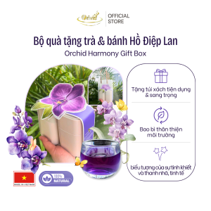 Set quà tặng trà & bánh Hồ Điệp Lan Quà tặng sang trọng thanh lịch cho cô giáo mẹ & người thân Orivis gift box