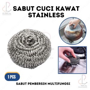 Sabut Cuci Kawat Stainless Baja Besi Gosok Panci Piring Anti Karat Pembersih Panci Kuali Piring Mangkok Menghilang Noda Gosong Dan Hitam