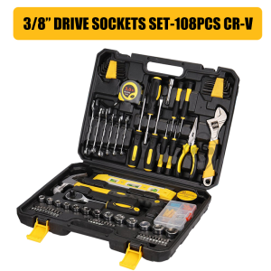 KEELAT 108 Pcs Toolbox Set Home Tool Kit For DIY and Quick Repairs Home Basic Tool Box Set Tools Set Spanar Box Set 工具箱螺丝刀钳子扳手锤子