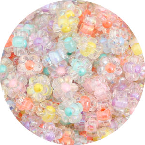 50pcs/Lot 12mm Clear Acrylic Sunflowers Beads five-petaled flowers Loose Spacer Beads Charms for DIY Jewelry Craft Making Handmade Accessories