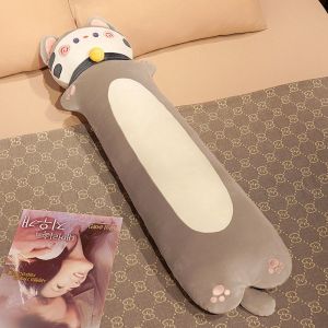 JOJO CASTLE 70/110/130cm Cartoon Stuffed Cat Plush Pillow Toys Lovely Soft Long Cat Sleeping Cushion Dolls for Children Girls Birthday Gift