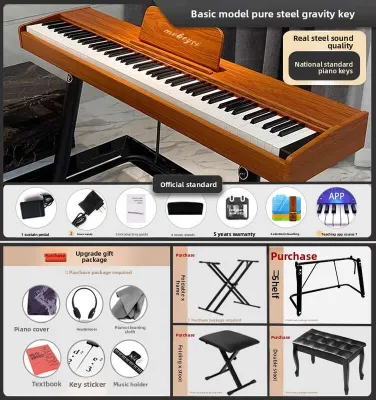 Smart Electric Piano 88 Keys Weighted Portable Electronic Keyboard Professional Graded Adult Preschool Teacher Piano YZX