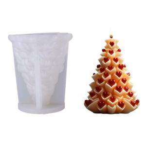 Heart Christmas Tree Shape Silicones Mould Heat Resistant Silicone Molds For Making Soap Home Decoration