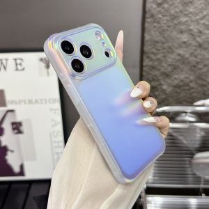 Laser Iridescent Reflective Frosted IMD Phone Case For iPhone 18 17 16 15 Pro Max Shockproof Camera Protection Colorful Cover