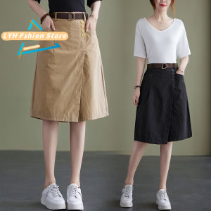 High Waist Shorts for Womens Fake Two-piece Skirt Pants New Fashion All-match Loose Large Size A-line Wide-leg Shorts