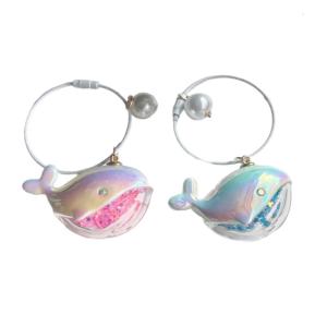 Set of 2 Cute Whale Shape Keychains Fish Shape Key Accessories Acrylic Texture Suitable for Students and Fashion Lover