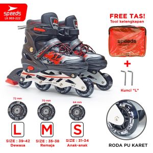 SPEEDS Sepatu Roda Bagus Anak dan Dewasa Inline Skate Full Karet PU Nyala 003-222