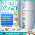 Mini Refrigerator With Freezer 64L Refrigerators For Room Office Frost Fridge Save Electricity 2 Layer Feezing Refrigerator Inverter Personal Ref Space Saver Keep Food Fresh. 