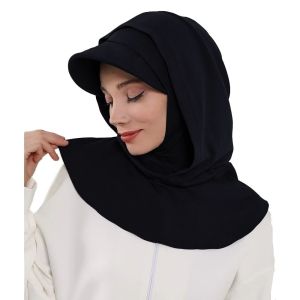 MILDGLOW Premium Full Coverage Bonnet Hijab Double Layer Fashion Solid Color Modest Visor Underscarf Bonnet with Neck Cover Elastic Bonnet Cap