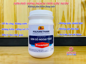 Sơn bóng gỗ dùng ngoài trời - Hộp 1kg - Sơn lau gỗ gốc nước: dễ sử dụng không độc hại an toàn cho sức khoẻ