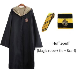 SG Gadget® 6PCS Harry Potter Costume Robe Cape Cloak Halloween Adult Kids Cosplay Magic Suit Gryffindor Slytherin Hufflepuff