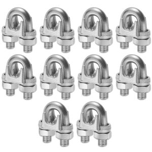 10pcs Galvanized Steel Cable Clip Wire Rope Clip Steel Clip Gi Cable U Clamp Wire Rope Card