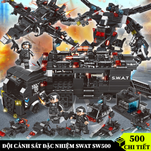 Đồ chơi lắp ráp Cảnh Sát SW920 lắp ráp mô hình Xe cảnh sát mô hình máy bay robot