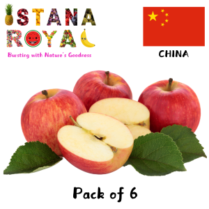 CRUNCHY PREMIUM FUJI RED APPLES IMPORTED FROM CHINA - PACK OF 6 - ISTANA ROYAL FRUITS