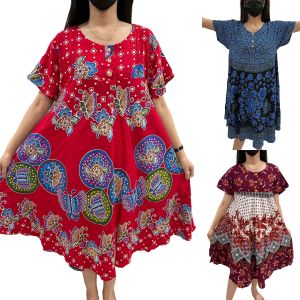 BATIK DRESS NIGHTY WOMEN/BAJU TIDUR BATIK DRESS SIZE BESAR GOOD QUALITY READY STOCK