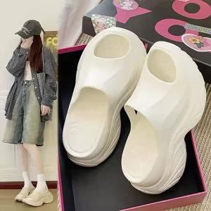 [Free Shipping] High Heel Slippers For Women Summer Outdoor Wear New Thick Sole EVA Slippers Soft Sole Home Slippers Cool Slippers