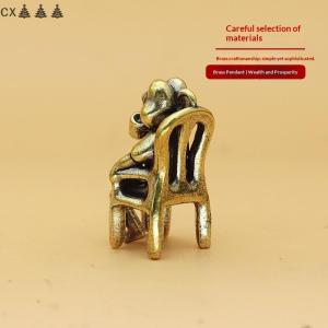 CX🎄💓💥 1PC Rắn Brass Văn Phòng Bảng Trang Trí Nhỏ Mini Ếch Ngồi Trên Ghế Uống Nhà Máy Tính Để Bàn Trang Trí Trà Pet Cho Quà Tặng