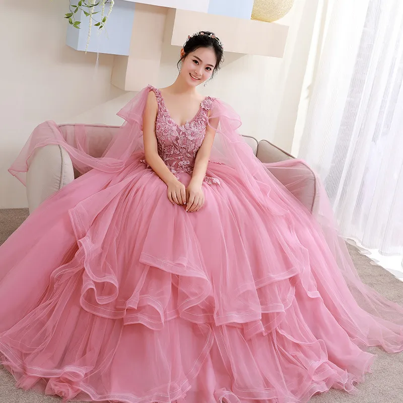 HOFALY Luxury Pink Dinner Evening Dress Formal Event Dress For Women Elegant Classy Gown For Debut