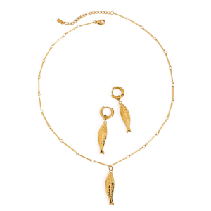 Elegant Stainless Steel Hoop Earrings/Necklace Gold Tone Daily Wear Accessories Fashion Beach for Women