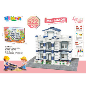 MALOTOYS - Happy Villa DIY 171 pcs 233 pcs Builder Villa Building 171pcs 233pcs Mainan Architecture Building Brick Built House Prented Play Malo Toys