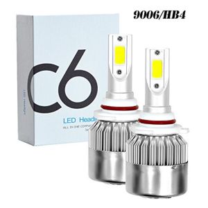 1คู่ ไฟหน้ารถยนต์ C6 LED แสงสีขาว H1 H3 H4 H7 H11 9005 9006 36W 6000K