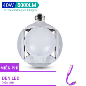 (Đèn LED USB miễn phí) Đèn Led 4 cánh siêu sáng đèn led 4 cánh 40W Football UFO Lamp bóng đèn Led siêu tiết kiệm điện