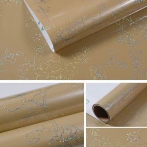 หนา Pearlescent สีวอลล์เปเปอร์ตู้ตู้เย็นฟิล์มติดด้วยตนเองกระเบื้องหินอ่อนกันน้ำผนังสติกเกอร์