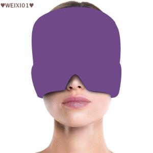 Nnuo หมวกบรรเทาไมเกรนบรรเทาอาการหมวกเจลน้ำแข็งแบบประคบเย็นหมวกรักษาด้วยแผ่นปิดหน้าตาสำหรับบรรเทาอาการปวดด้วยความดัน