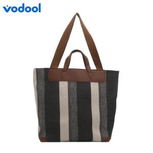 VODOOL Versatile Womens Tote Bag with Striped Pattern and Spacious Interior for Shopping and Travel