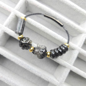 Q1536 Vòng lu thống ngũ điếu cỏ 4 lá hồ ly Thạch Anh Tóc Đen cho mệnh Thuỷ và Mộc - Phong Thuỷ TUDO