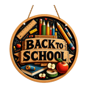 EODKUS 2D Flat Welcome Sign Round Wooden Colorful Classroom Door Sign Cute Decoration Teacher Sign Back to School